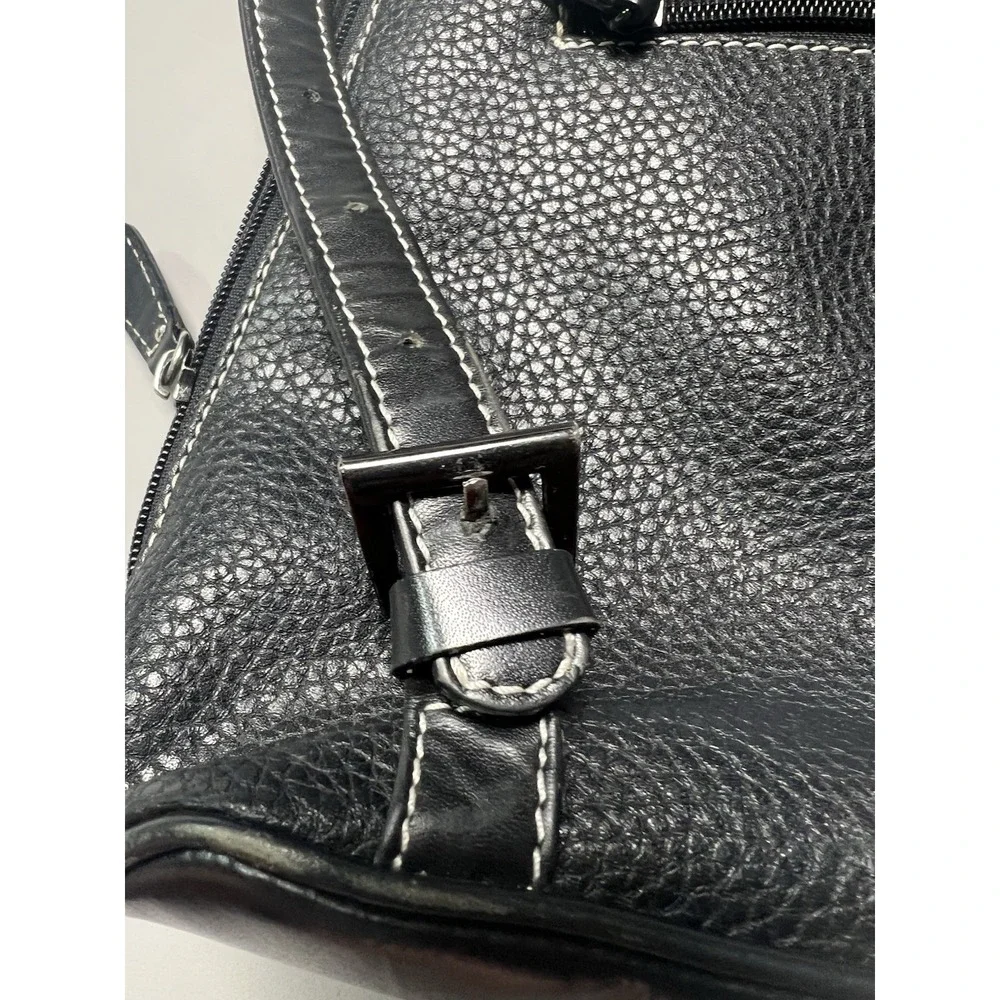 Vintage Charles Hubert‎ Black Leather Backpack Purse Bag